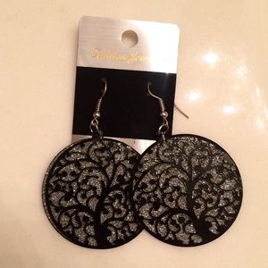 Black sparkly earrings